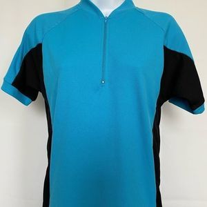 Canari Sz S Cycling Jersey Top Half Zip Blue Black